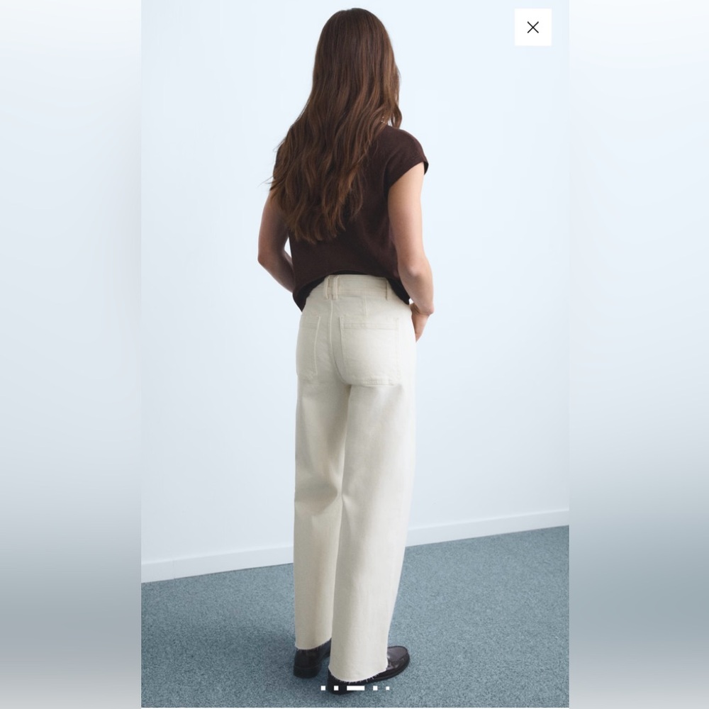 Mango High Rise Cream Jeans - Picture 2 of 7